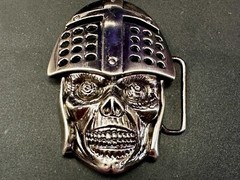 Knights Soldier Skull Helmet Medieval Armor Cutout Halloween Gothic Belt Buckle