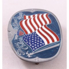 Buckle Bakery These Colors Don&rsquo;t Run American Flag Belt Buckle Vintage 1852 Oval
