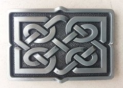 NEW SILVER CELTIC IRISH CROSS KNOT VINTAGE RECTANGLE BELT BUCKLE