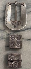 Harry Hudson Sterling Silver 14K Gold Ranger Belt Buckle Set 2 EXTRA LOOPS