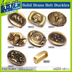 1 1/2 Belt Buckle Brass for men Vintage Works Buckles Pin Hippie Western DIY Lot