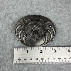 Vtg 1991 Siskiyou Buckle Co Grizzly Bear Claws Pewter Belt Buckle V-92 USA