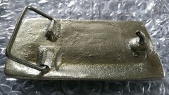 TRAIN STEAM ENGINE AMERICAN LOCOMOTIVE SUN CLOUDS CAR TENDER BELT BUCKLE