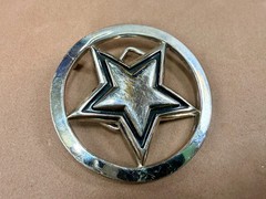 Famous Stars & Straps Five Point Star Logo See-Trough Silver Color Belt Buckle