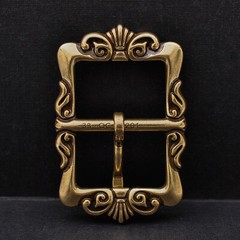 Retro Brass Flower Pin Center Bar Belt Buckle for Leather Belt Fit 33mm Strap