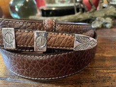 Lg Navajo James Reid Dgn Sterling Silver Belt Buckle 35+-37”-1.3/8”-.75 Nu 🦬✅