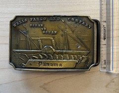 Vintage Antique Tiffany Solid Brass Relief Cowboy Fancy Belt Buckle