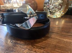 Pat Areias Sterling Silver 14K James Reid Style Belt Buckle 33-35-1.3/8-1”✅nu