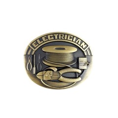 Vintage Bronze Plated Trades Tradesman Electrician Tool Belt Buckle