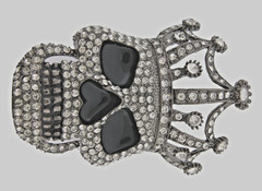 Skull Belt Buckles Gunmetal Crown Men Bling Pirate Sign Halloween Party Costume