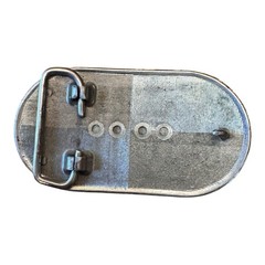 Vintage Texas State Western Cowboy Rodeo Belt Buckle Red Letter Silver Tone