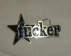 RARE Belt Buckle * FUCKER * Belt Buckle UNWORN & Like NEW Excellent