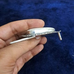 Scolecite Silver Plated Belt Buckle Handmade Natural Gemstone Western Boho Belt
