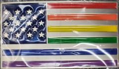 Belt Buckle Enamel Rainbow American USA Flag LBGTQ fits 1.5&Prime; belt