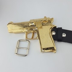 Rock Rebel: Two Buckle Deal: Big Gold Gun with one Interchangeable Black Belt