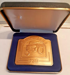 belt buckle 24K gold plated John Deere 730 tractor in case limited edition