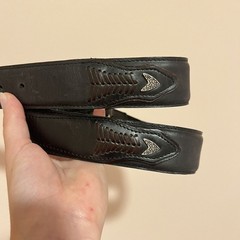 Resistol Mens 34 Black Genuine Leather Western Belt Siskiyou Wyoming Buckle