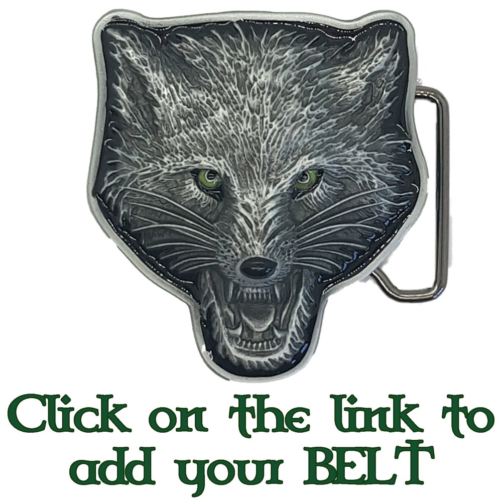 Wolf Belt Buckle Biker Coyote Werewolf Green Eyes Native American