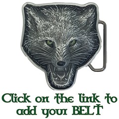 Wolf Belt Buckle Biker Coyote Werewolf Green Eyes Native American
