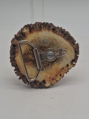 Vintage Handcrafted Elk Antler Burr Belt Buckle Buck
