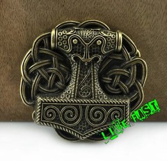 THORS HAMMER Belt Buckle Mjolnir viking jewelry nordic runes asatru norse odin