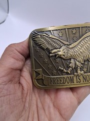 Sponsor 2014 Flying Eagle Freefom Is Not Free W Stars Stripes Metal Belt Buckle
