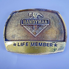 Vintage Brass Handyman Belt Buckle 1996 Club Of America Life Member