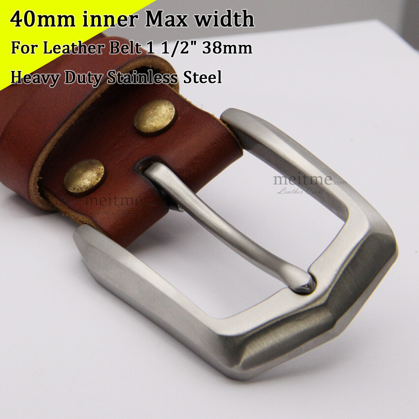 1.5in Stainless Steel Belt Buckle and Rugged for Men Leather Belt 1 1/2&Prime; 38mm