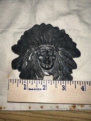 Vintage 80s Native American Brass Belt Buckle