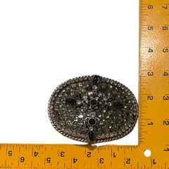 Women&rsquo;s Cross Belt Buckle Silver Tone Western Rhinestones White Black