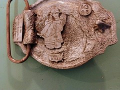 Firefighter Belt Buckle Pewter Siskiyou 1998 Pre-Loved
