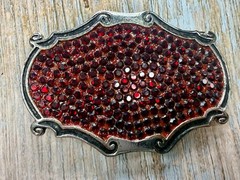 Red Rhinestone Completely Covered Womens Ladies Western Framed Belt Buckle