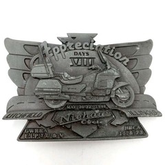 Motorcycle Rally Belt Buckle Illinois Niehaus Cycles Appreciation Days Vintage