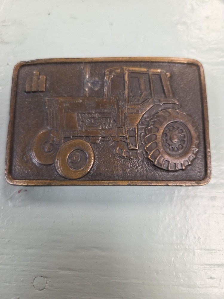 INTERNATIONAL HARVERSTER Spec Cast belt buckle USA TRACTOR farming BRASS western