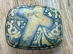 Large Cross Print Religious Christian Faith Symbol Leather On Metal Belt Buckle