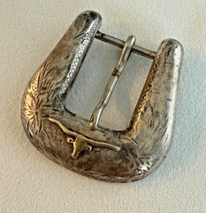 Sunset Trails VTG Sterling Silver & 10K Gold Longhorn Belt Buckle 20.8g #A2A02