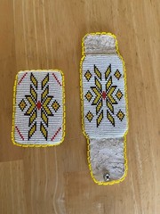 Native American Beaded belt buckle and Cuff Set