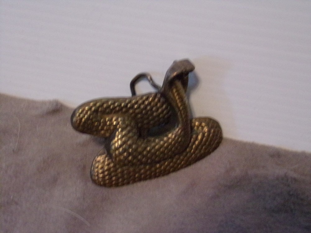Large Heavy Brass Cobra Snake Buckle-3 1/2&Prime; x 2 1/2&Prime;