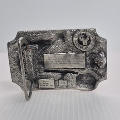 Siskiyou Buckle Co Fisherman Fishing Angler Oregon K-27 1983 Mountains Pewter