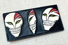 Black Enamel Skull Mask Belt Buckle Gothic Punk Anime Style Fits 1.5” Belt