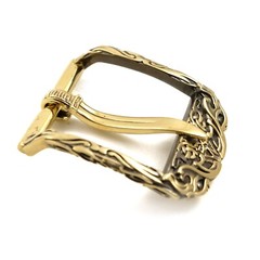 Brass belt buckle Odin&rsquo;s Wolves, pin type Old Norse Scandinavian Celtic buckle