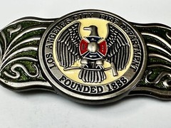 LA Los Angeles Fire Department 1888 Silver TFJ LARGE 6&Prime; Wide Belt Buckle