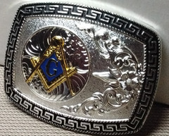 MASONIC Western Cowboy Belt Buckle Hebilla Vaquera MASONICA