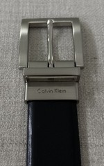 Calvin Klein Reversible Black/Brown Leather Belt Sz XL Silver Buckle #640556 NWT