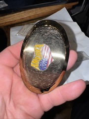 Vintage America Heart Flag Gold Belt Buckle Rare Fast Free Shipping