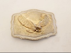 Vintage American Bald Eagle Belt Buckle. Made In USA. Silver Tone Eagle.