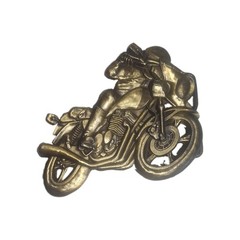 Lot of 3 Vintage Belt Buckles: Rare Game Wizard & Classic Biker Motorcycles