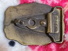 Vintage Oden NC Brass Belt Buckle BOB Personalized Raised NAME Hook Closure