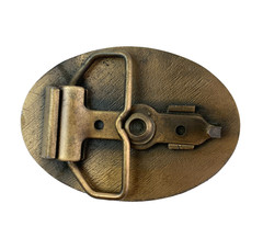 Vintage Russell Kansas Oil Show 1983 Metal Belt Buckle