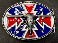Longhorn Steer Bull Skull Southwestern Native American Vibe Belt Buckle
